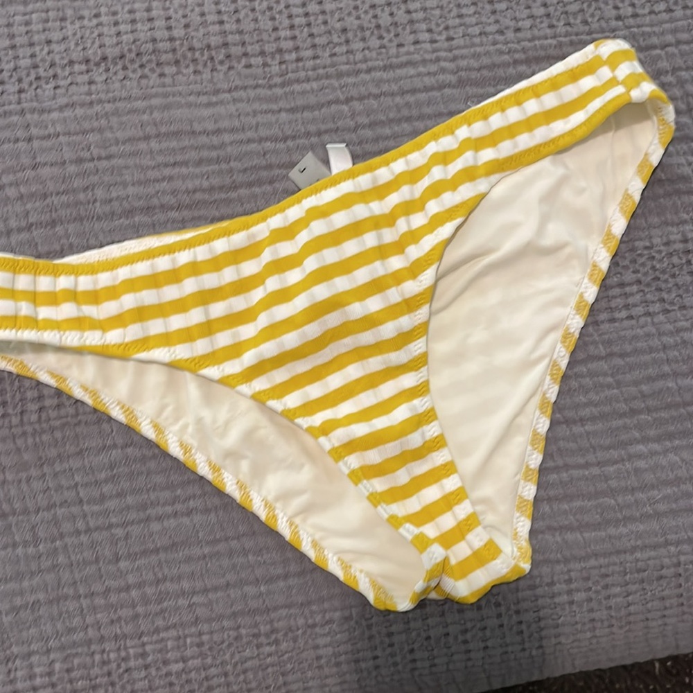 Solid + Striped Yellow Bikini Bottom - image 2